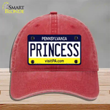 Princess Pennsylvania State Novelty License Plate Hat Unconstructed Cotton / Red