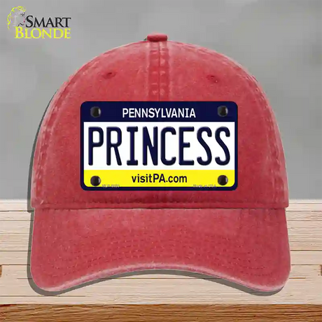 Princess Pennsylvania State Novelty License Plate Hat Unconstructed Cotton / Red