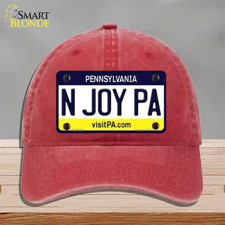 N Joy Pennsylvania State Novelty License Plate Hat Unconstructed Cotton / Red