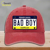 Bad Boy Pennsylvania State Novelty License Plate Hat Unconstructed Cotton / Red