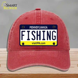 Fishing Pennsylvania State Novelty License Plate Hat Unconstructed Cotton / Red