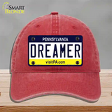 Dreamer Pennsylvania State Novelty License Plate Hat Unconstructed Cotton / Red