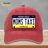 Moms Taxi Pennsylvania State Novelty License Plate Hat Unconstructed Cotton / Red