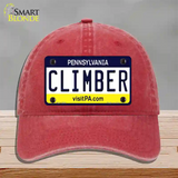Climber Pennsylvania State Novelty License Plate Hat Unconstructed Cotton / Red
