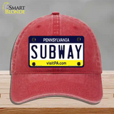 Subway Pennsylvania State Novelty License Plate Hat Unconstructed Cotton / Red