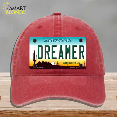 Arizona Dreamer Novelty License Plate Hat Unconstructed Cotton / Red