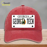 Georgia Tech Novelty License Plate Hat Unconstructed Cotton / Red