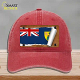 Turks & Caicos Flag Scroll Novelty License Plate Hat Unconstructed Cotton / Red