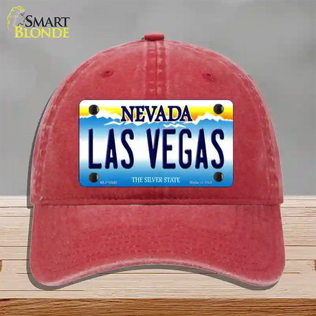 Las Vegas Nevada Novelty License Plate Hat Unconstructed Cotton / Red