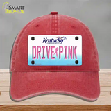 Drive Pink Kentucky Novelty License Plate Hat Unconstructed Cotton / Red