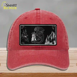 Wizards And Dragons Black Brushed Chrome Novelty License Plate Hat Unconstructed Cotton / Red