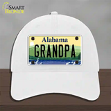 Grandpa Alabama Novelty License Plate Hat Unconstructed Cotton / White