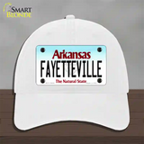 Fayetteville Arkansas Novelty License Plate Hat Unconstructed Cotton / White