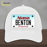 Benton Arkansas Novelty License Plate Hat Unconstructed Cotton / White