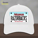 Razorbacks Arkansas Novelty License Plate Hat Unconstructed Cotton / White
