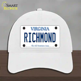 Richmond Virginia Novelty License Plate Hat Unconstructed Cotton / White
