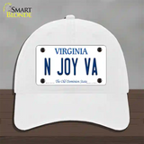 N Joy VA Virginia Novelty License Plate Hat Unconstructed Cotton / White