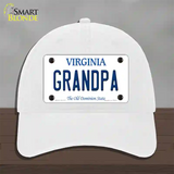 Grandpa Virginia Novelty License Plate Hat Unconstructed Cotton / White