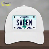 Salem Oregon Novelty License Plate Hat Unconstructed Cotton / White
