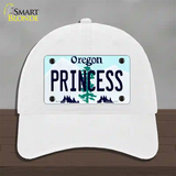 Princess Oregon Novelty License Plate Hat Unconstructed Cotton / White