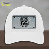 Route 66 Shield Diamond Novelty License Plate Hat Unconstructed Cotton / White