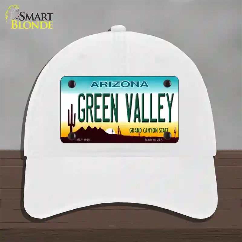Green Valley Arizona Novelty License Plate Hat Unconstructed Cotton / White
