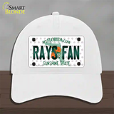 Rays Fan Florida Novelty License Plate Hat Unconstructed Cotton / White