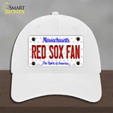 Red Sox Fan Massachusetts Novelty License Plate Hat Unconstructed Cotton / White