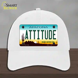 Arizona Attitude Novelty License Plate Hat Unconstructed Cotton / White