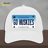 Go Huskies Connecticut Novelty License Plate Hat Unconstructed Cotton / White