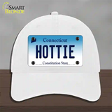 Hottie Connecticut Novelty License Plate Hat Unconstructed Cotton / White
