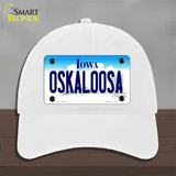 Oskaloosa Iowa Novelty License Plate Hat Unconstructed Cotton / White