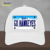 Go Hawkeyes Iowa Novelty License Plate Hat Unconstructed Cotton / White