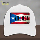 Villalba Puerto Rico Flag Novelty License Plate Hat Unconstructed Cotton / White