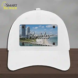 Florida White Sand Beach State Novelty License Plate Hat Unconstructed Cotton / White