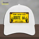 Arizona Route 66 Novelty License Plate Hat Unconstructed Cotton / White
