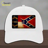 NC | Confederate Flag Novelty License Plate Hat Unconstructed Cotton / White