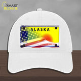 Alaska with American Flag Novelty License Plate Hat HAT-MLP-12330