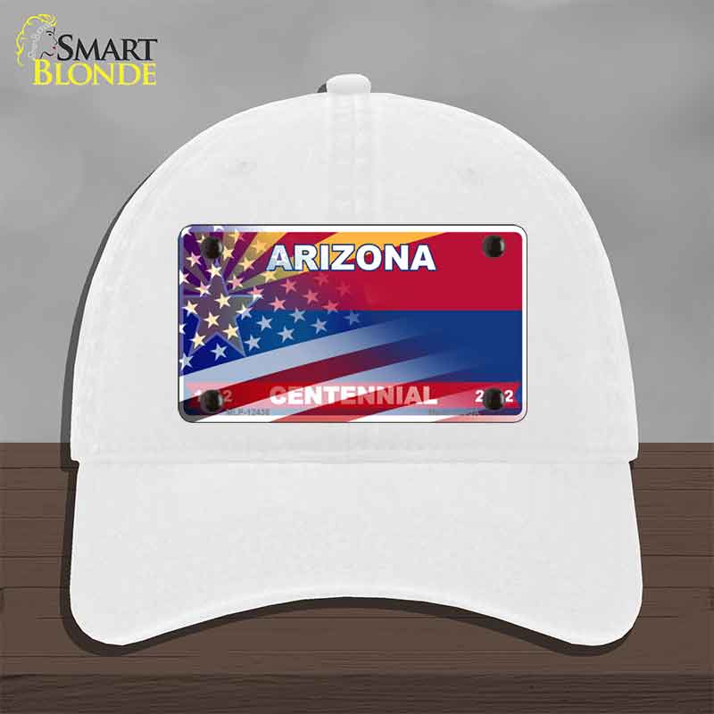 Arizona Centennial American Flag Novelty License Plate Hat HAT-MLP-12436