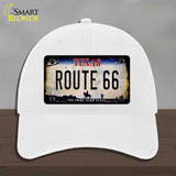 Route 66 Texas Rusty Novelty License Plate Hat Unconstructed Cotton / White