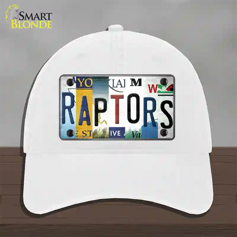 Raptors Strip Art Novelty License Plate Hat Tag Unconstructed Cotton White
