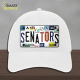 Senators Strip Art Novelty License Plate Hat Tag Unconstructed Cotton White
