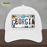 Georgia Strip Art Novelty License Plate Hat Tag Unconstructed Cotton White