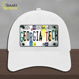 Georgia Tech Strip Art Novelty License Plate Hat Tag Unconstructed Cotton White