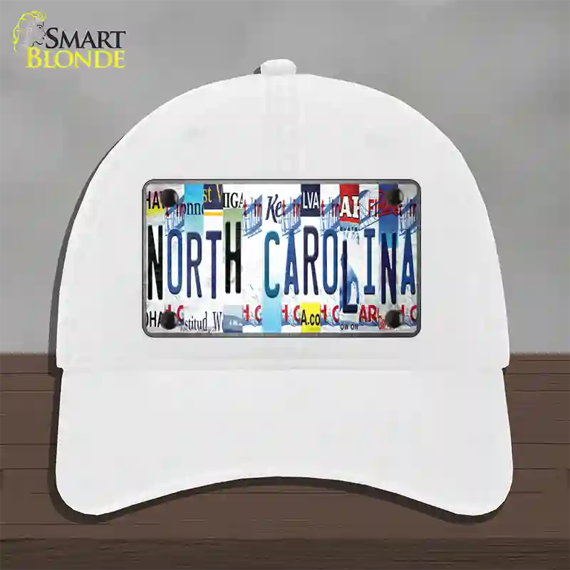 North Carolina Strip Art Novelty License Plate Hat Tag Unconstructed Cotton White