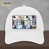 Northwestern Strip Art Novelty License Plate Hat Tag Unconstructed Cotton White