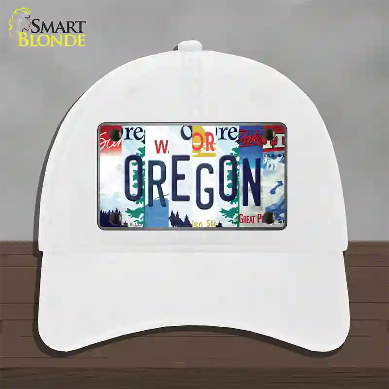Oregon Strip Art Novelty License Plate Hat Tag Unconstructed Cotton White