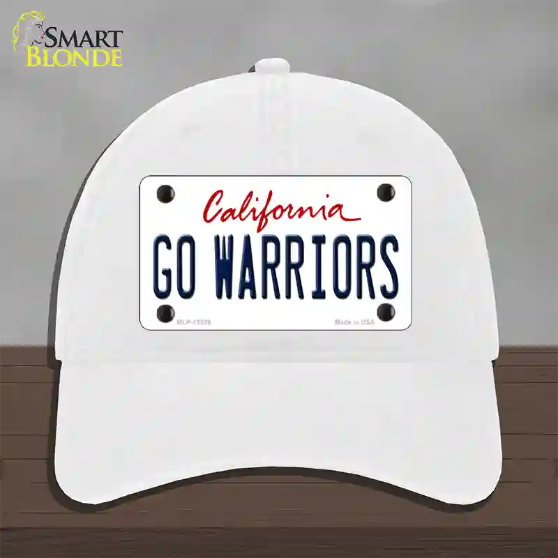 Go Warriors Novelty License Plate Hat Tag Unconstructed Cotton White