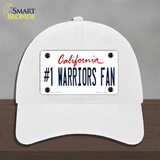 Number 1 Warriors Fan Novelty License Plate Hat Tag Unconstructed Cotton White