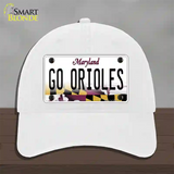 Go Orioles Novelty License Plate Hat Tag Unconstructed Cotton White